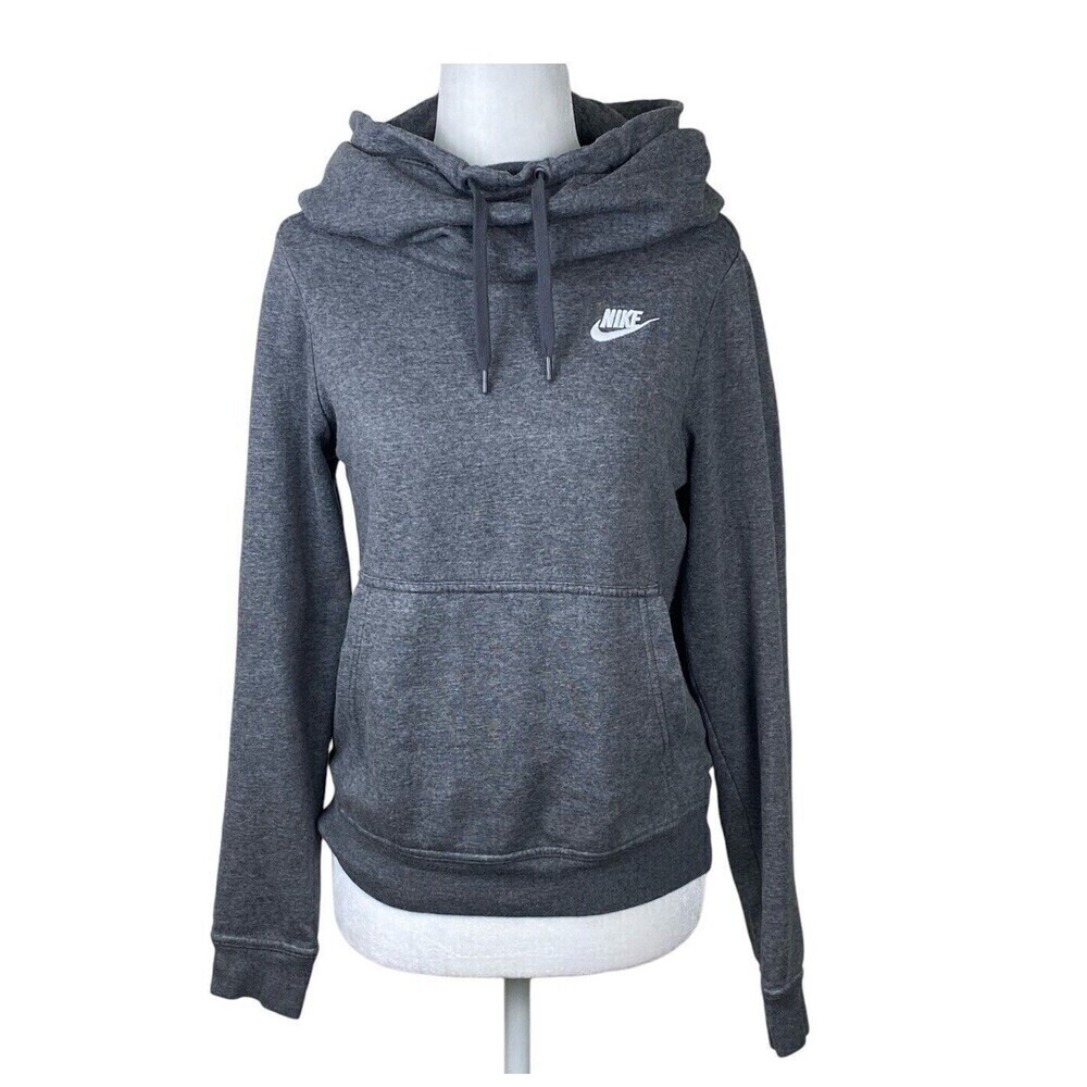 Nike Sweater Womens XS Gray Obsessed Infinity Cowl Mock Neck Sweatshirt Logo